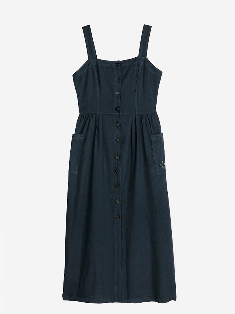 Bobo Choses Buttoned Strap Dress in Navy