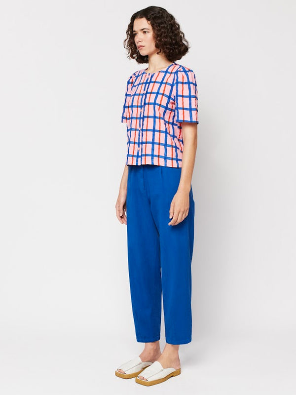 Bobo Choses Pleated Straight Trouser in Blue