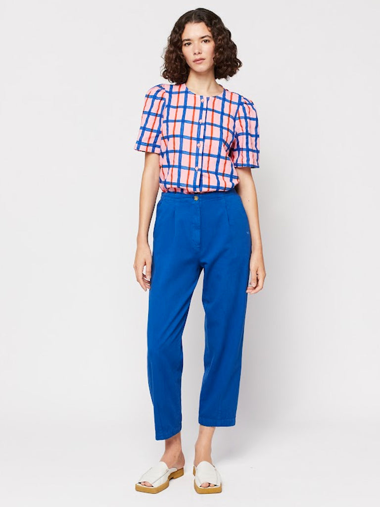 Bobo Choses Pleated Straight Trouser in Blue