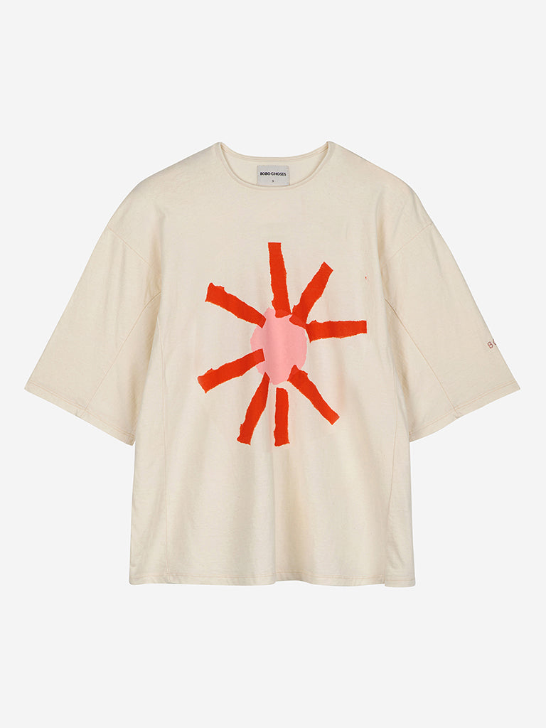 Bobo Choses Sun Boxy T-Shirt in White Orange