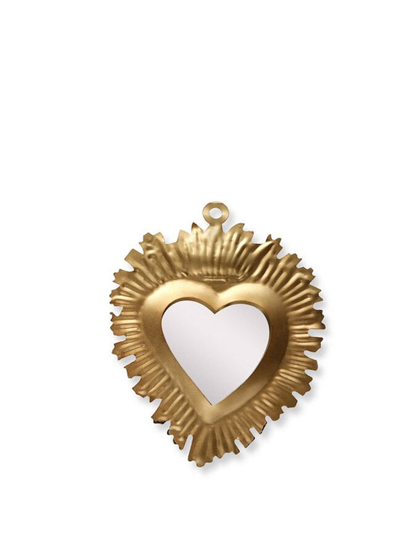 Boncoeurs Heart Mirror in Gold