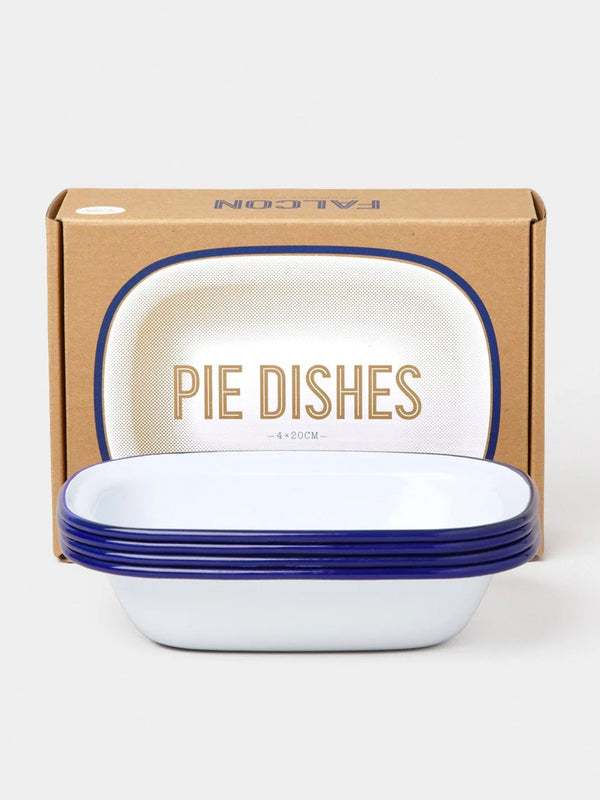 Falcon 4 Pie Dishes in White Blue