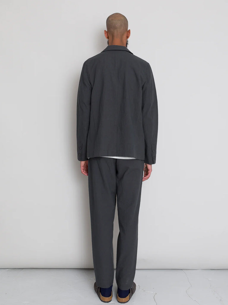 Folk Assembly Suit Trouser in Graphite Crinkle