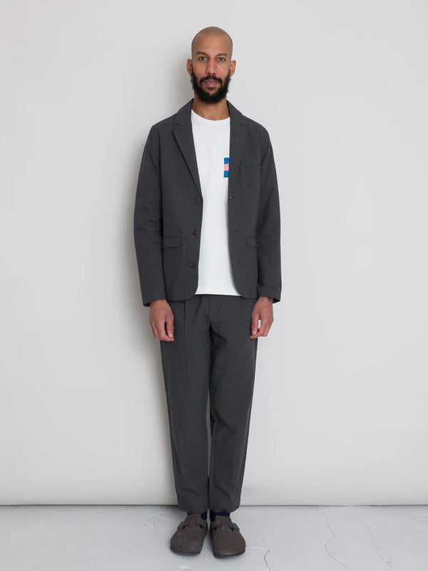 Folk Assembly Suit Trouser in Graphite Crinkle