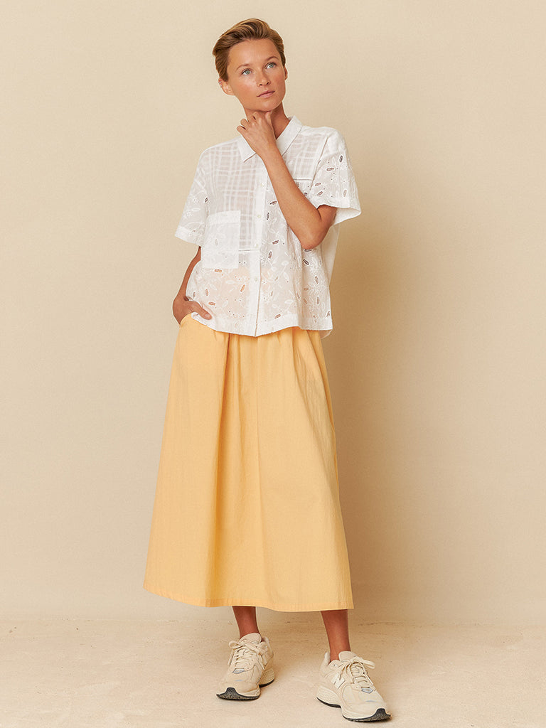 Indi & Cold Cutwork Shirt in White