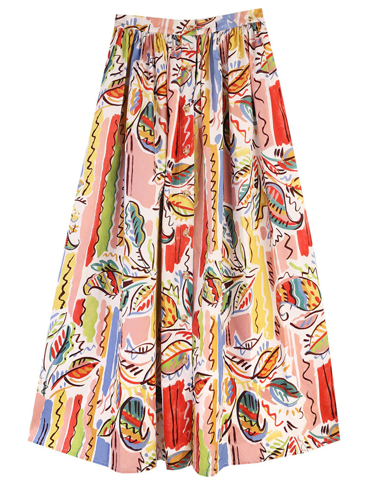 L.F Markey Isaac Skirt in Painted Paisley