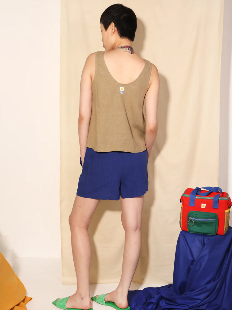 L.F. Markey Linen Shorts in Cobalt