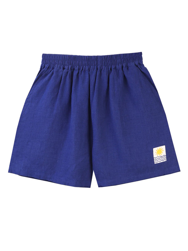 L.F. Markey Linen Shorts in Cobalt
