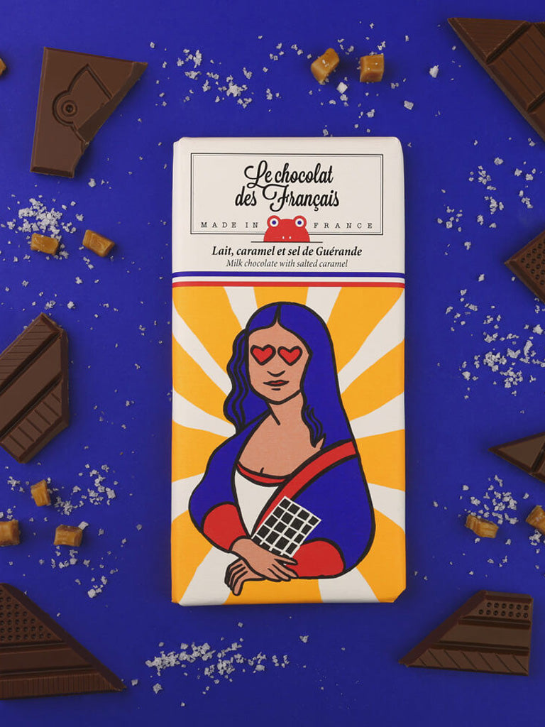 Le Chocolat des Francais La Joconde Milk Chocolate & Salted Caramel Bar