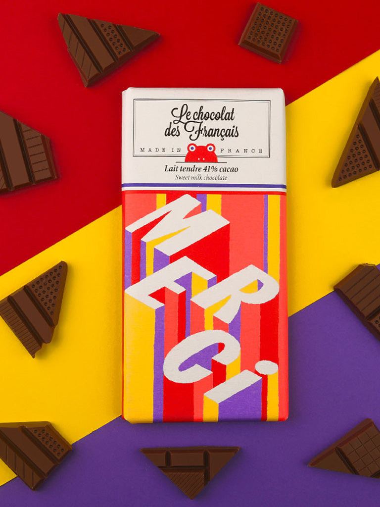 Le Chocolat des Francais Merci Sweet Milk Chocolate Bar