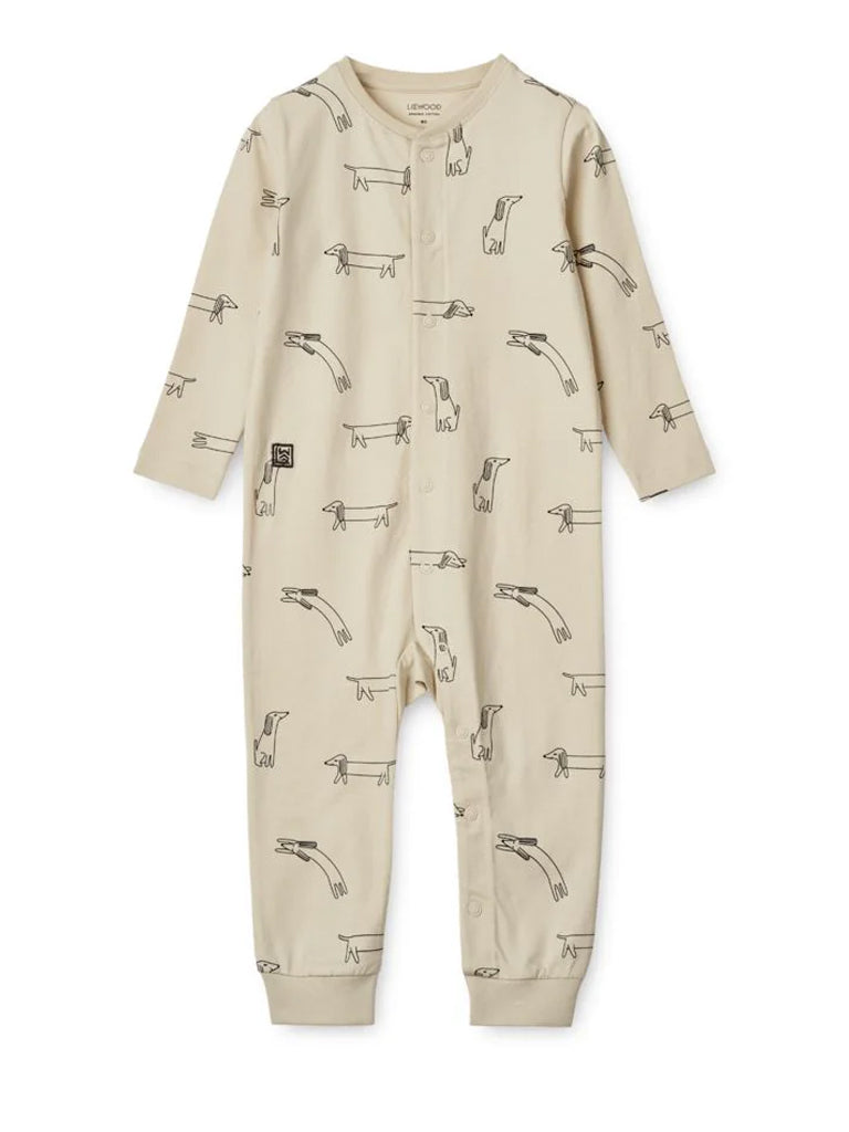 Liewood Birk Printed Pyjamas in Dog Sandy