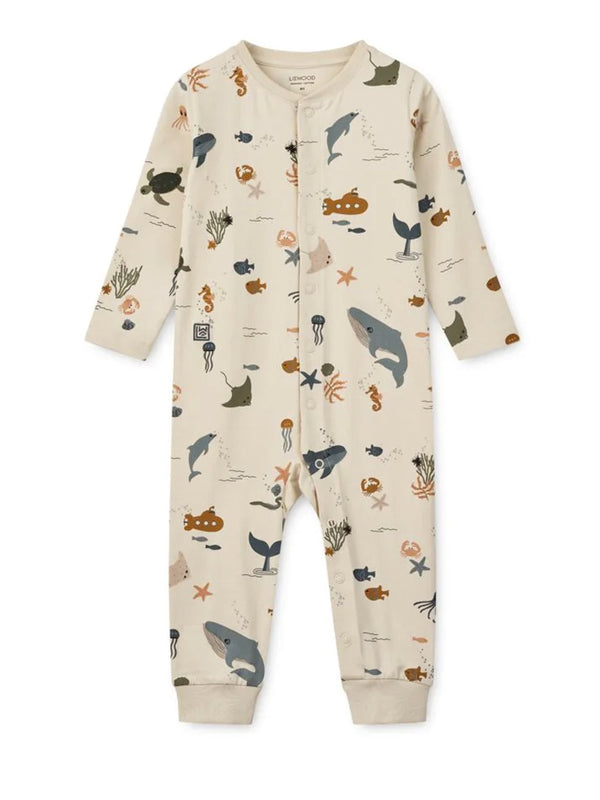 Liewood Birk Printed Pyjamas in Sea Creature Sandy