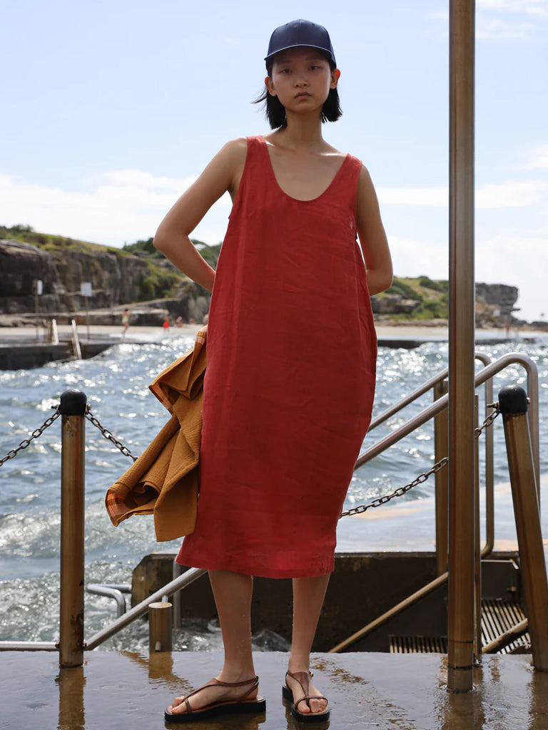 L.F. Markey Linen Shift Dress in Paprika – Maze