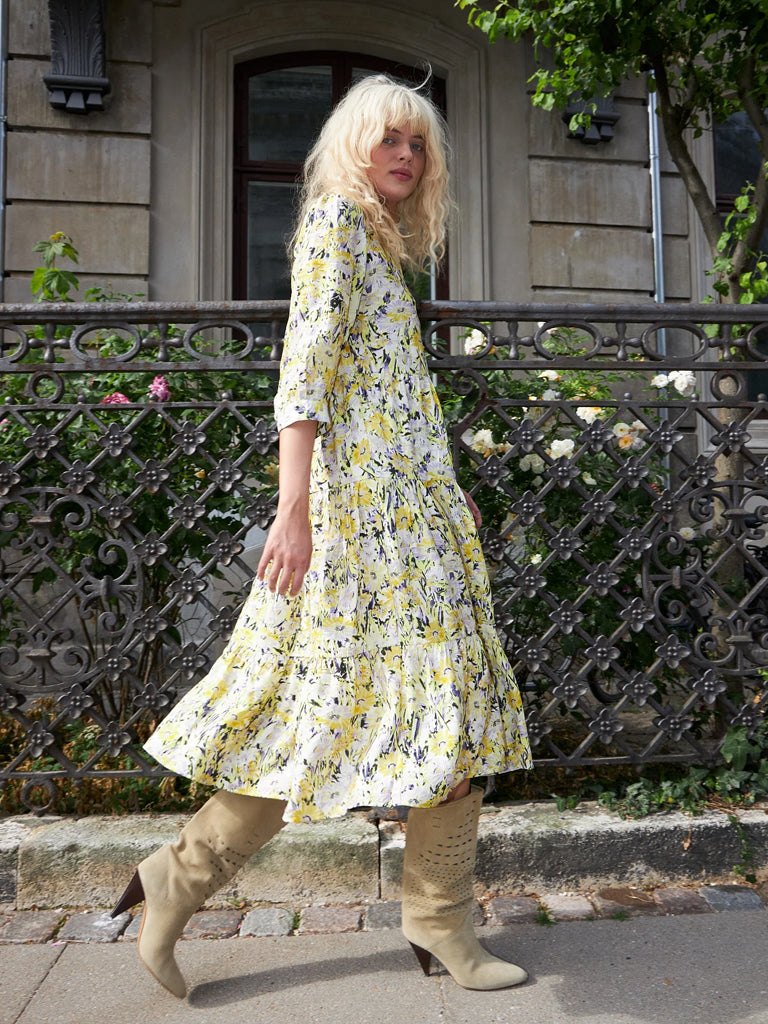 Lolly's Laundry Olivia Dress in Yellow Flower Print