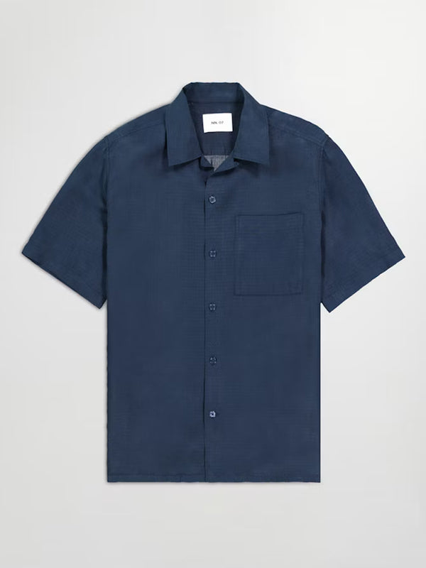 NN07 Julio Shirt in Navy Blue