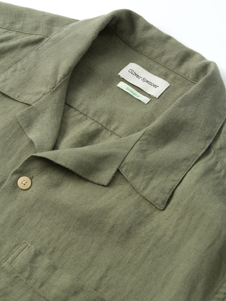 Oliver Spencer Havana Short Sleeve Shirt in Coney Green