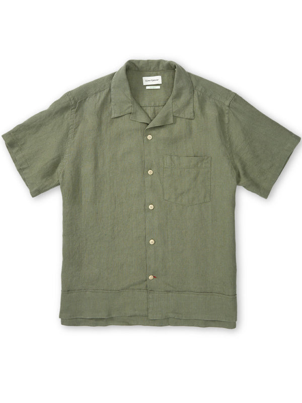 Oliver Spencer Havana Short Sleeve Shirt in Coney Green