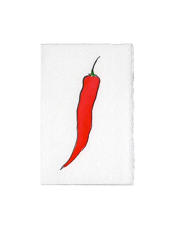 Scribble & Daub Chilli Card in Red