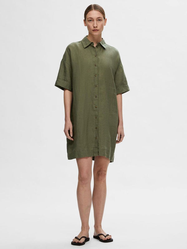 Selected Femme Linnie Dress in Olivine