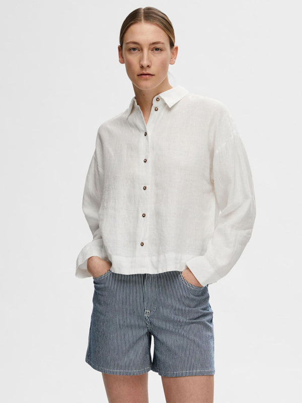 Selected Femme Linnie Shirt in White