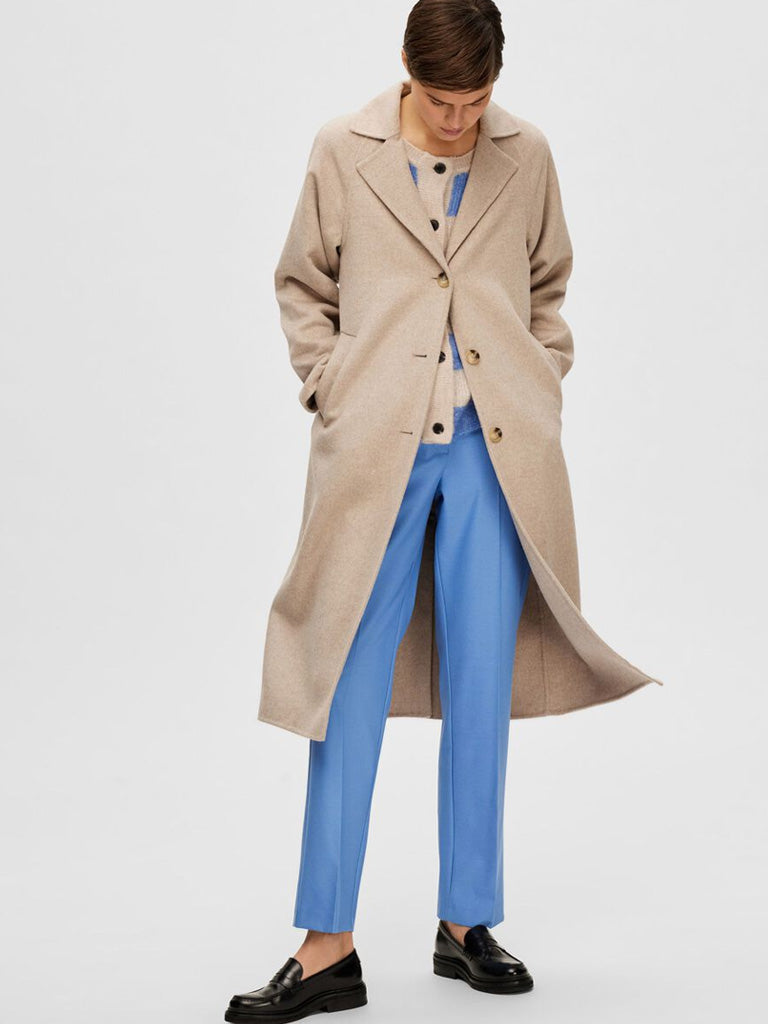 Selected Femme Classic Wool Coat in Sandshell