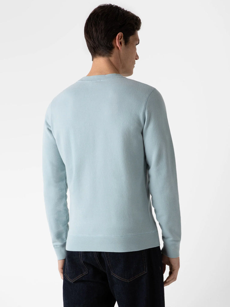Sunspel Loopback Sweatshirt in Blue Sage