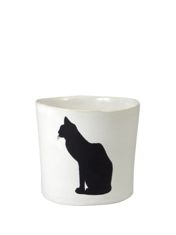 Kühn Keramik Big Black Cat Coffee Beaker in White