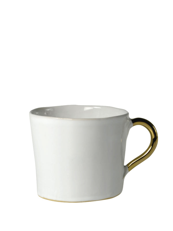 Kühn Keramik Medium Coffee Cup in White & Gold