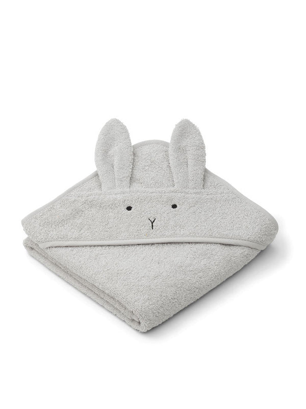 Liewood Albert Hood Towel in Rabbit Dumbo Grey