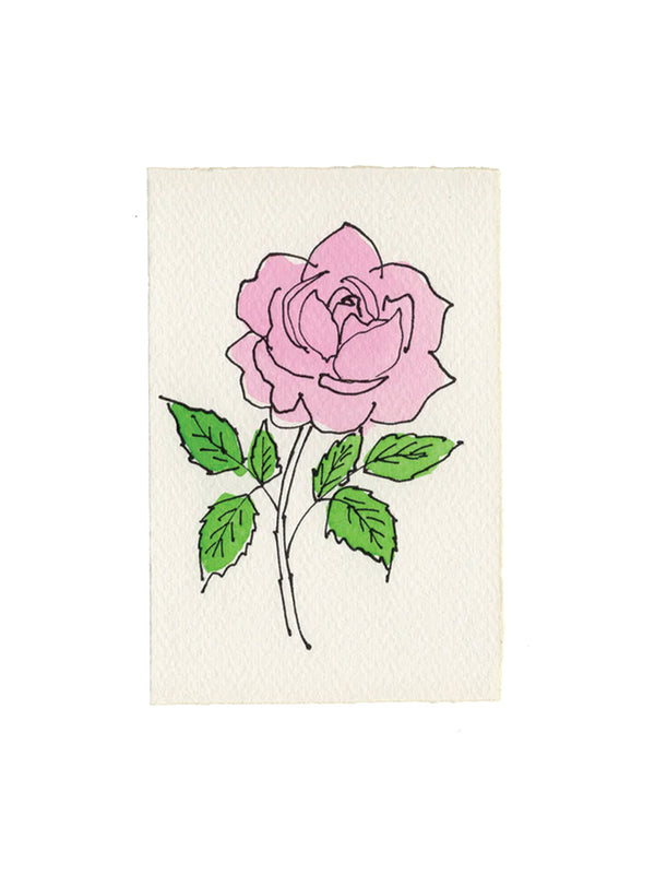 Scribble & Daub Rose Card in Candy Pink