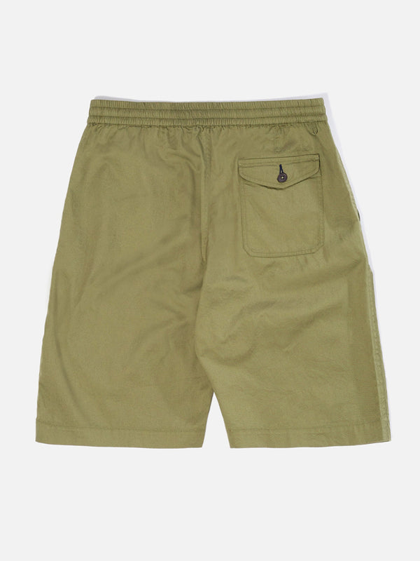Universal Works Long Track Shorts in Olive Twill