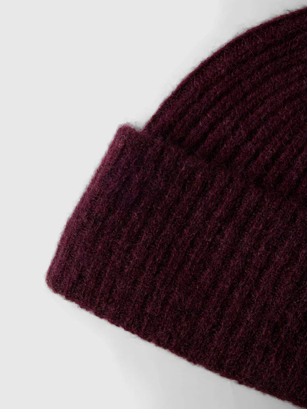 Selected Lulu Beanie in Fig Melange