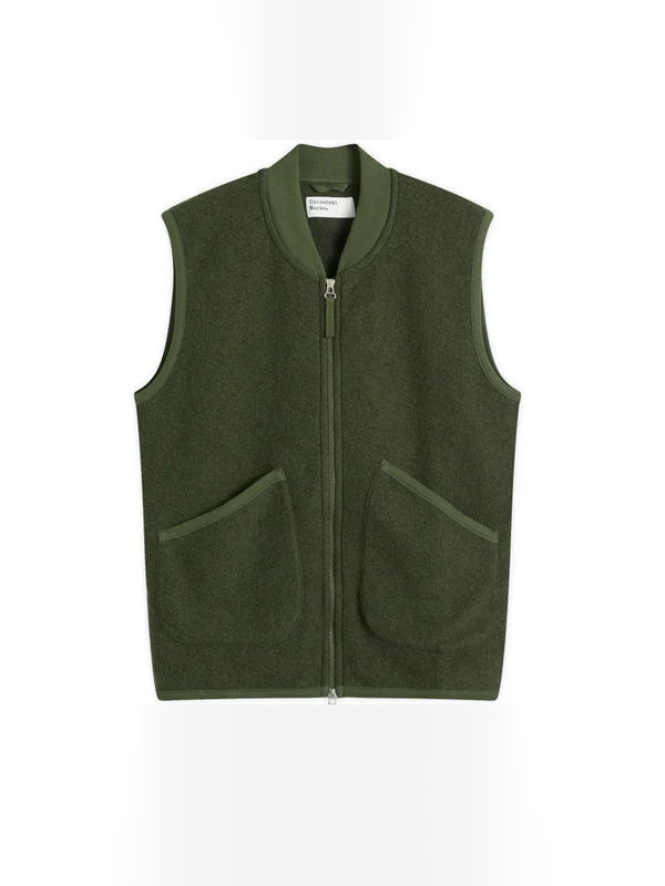 Universal Works Zip Waistcoat in Olive