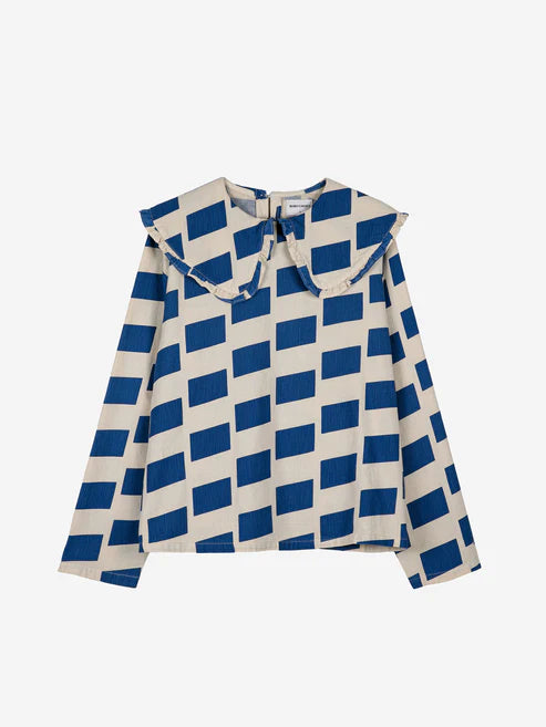 Bobo Choses Checkered Shirt in Blue Enamel
