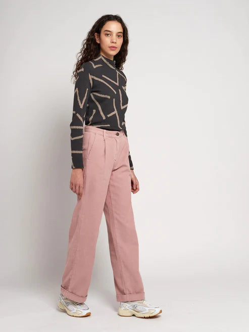 Bobo Choses Pleated Cord Trouser in Pink