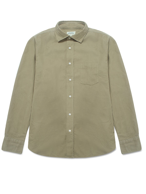 Hartford Paul Babycord Shirt in Khaki