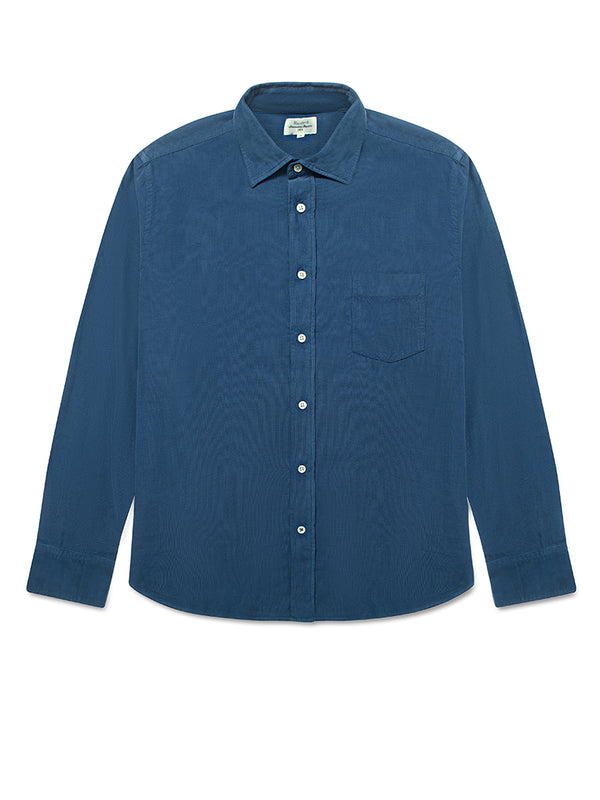 Hartford Paul Babycord Shirt in Cobalt