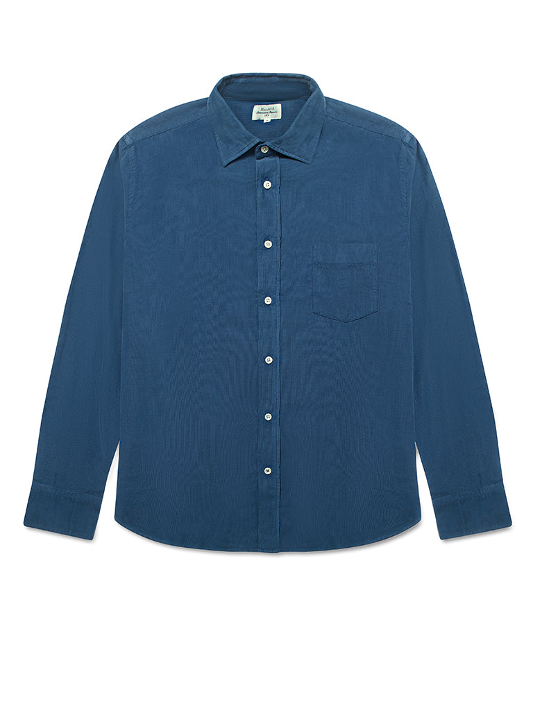Hartford Paul Babycord Shirt in Cobalt