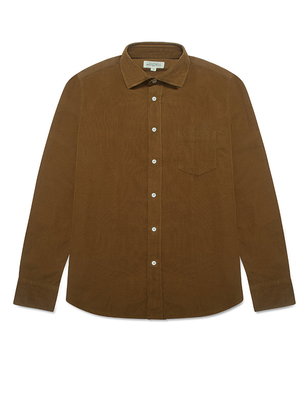 Hartford Paul Babycord Shirt in Mocha