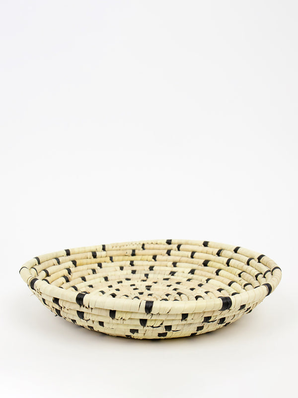 Afro Art Palm Dot Bread Basket in Natural and Black