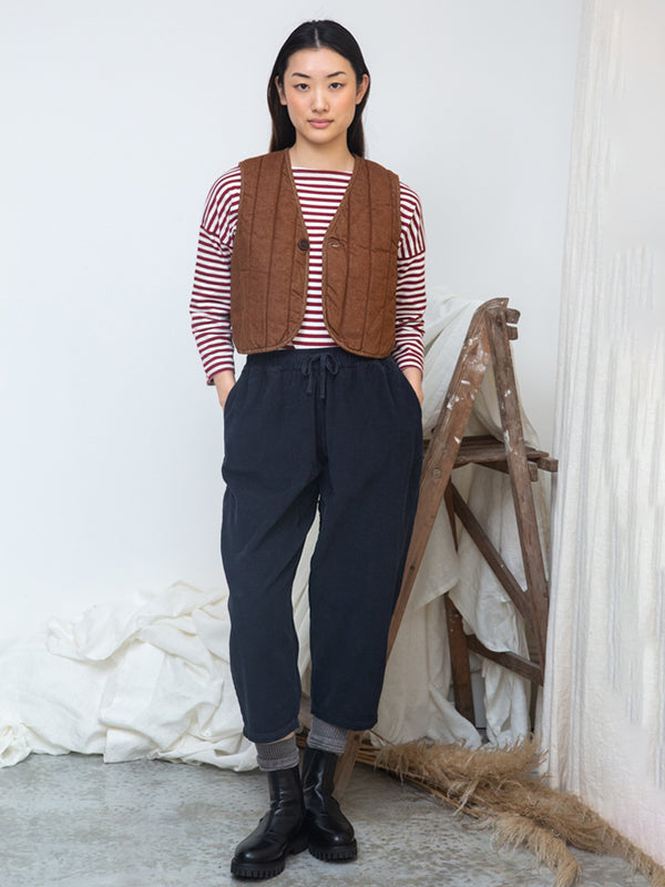 Beaumont Organic Cedar Trousers in Navy Cord