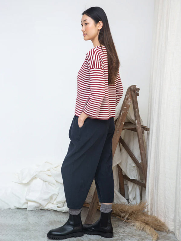 Beaumont Organic Leia-Sue Top in Burgundy White