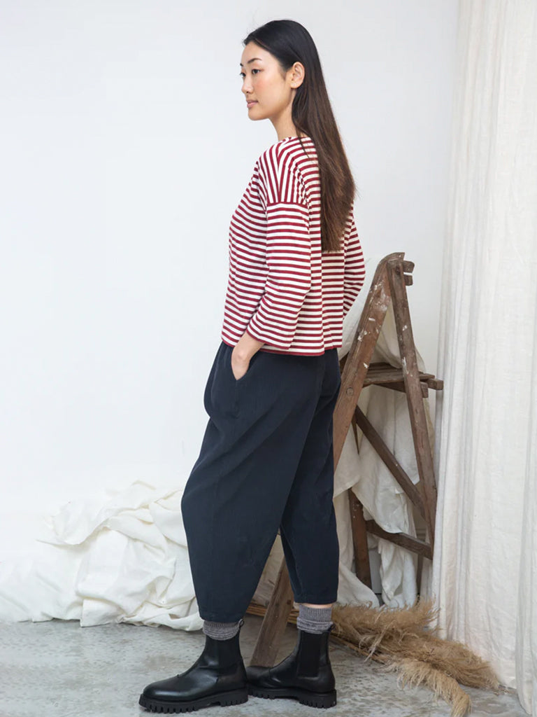 Beaumont Organic Leia-Sue Top in Burgundy White