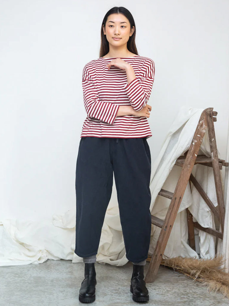 Beaumont Organic Leia-Sue Top in Burgundy White