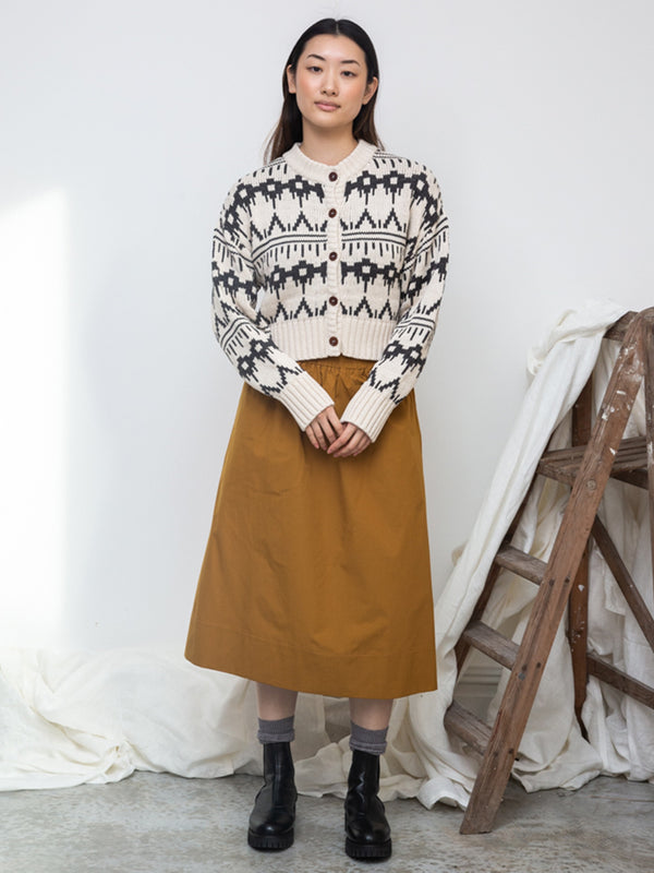 Beaumont Organic Sugi Cardigan in Charcoal Ecru