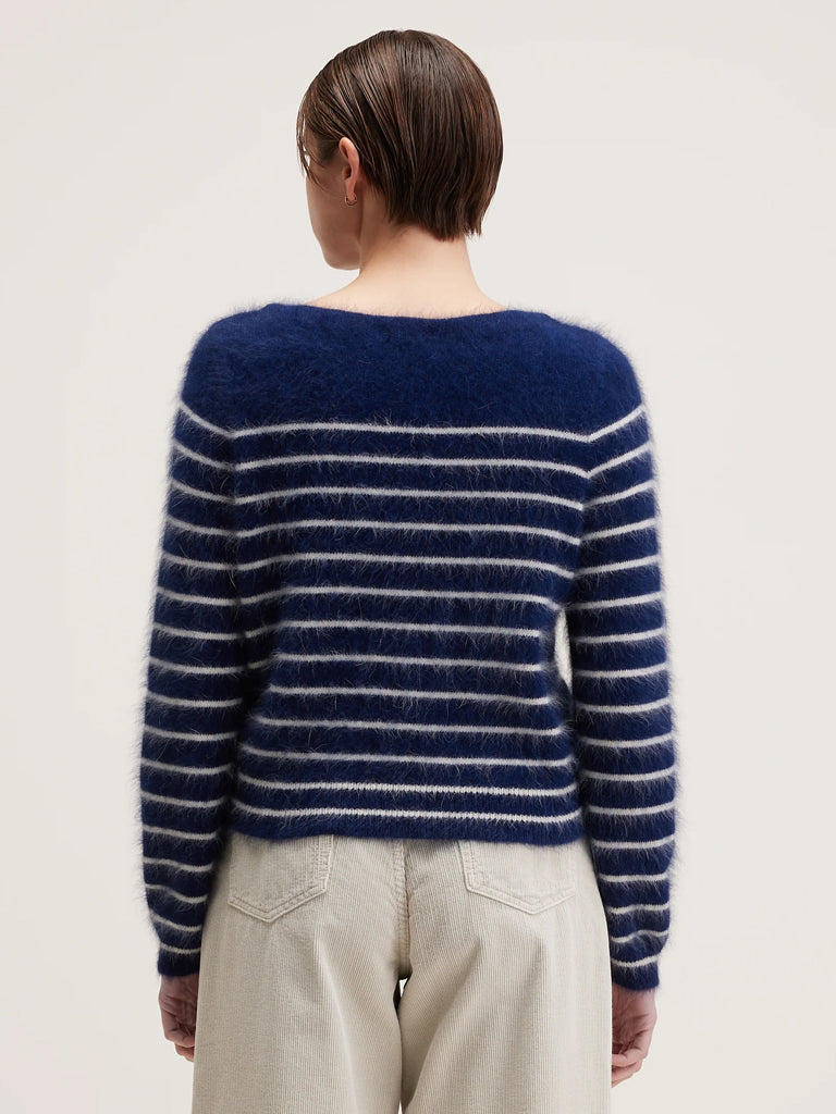 Bellerose Dato Stripe Sweater in Navy White