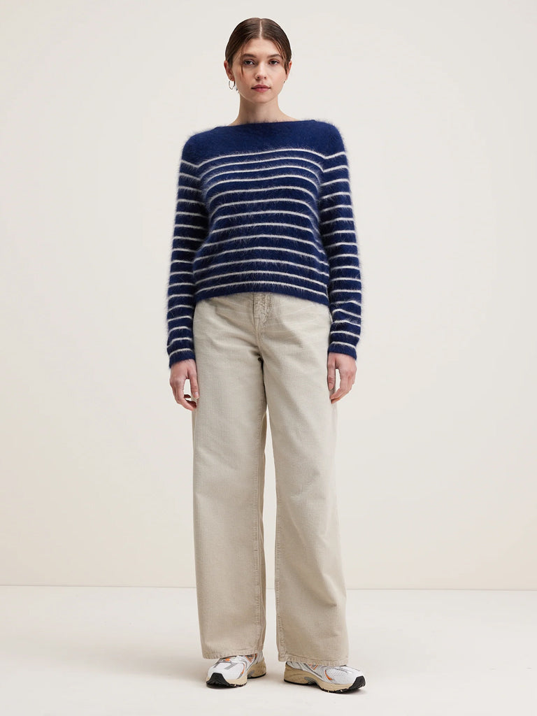 Bellerose Dato Stripe Sweater in Navy White