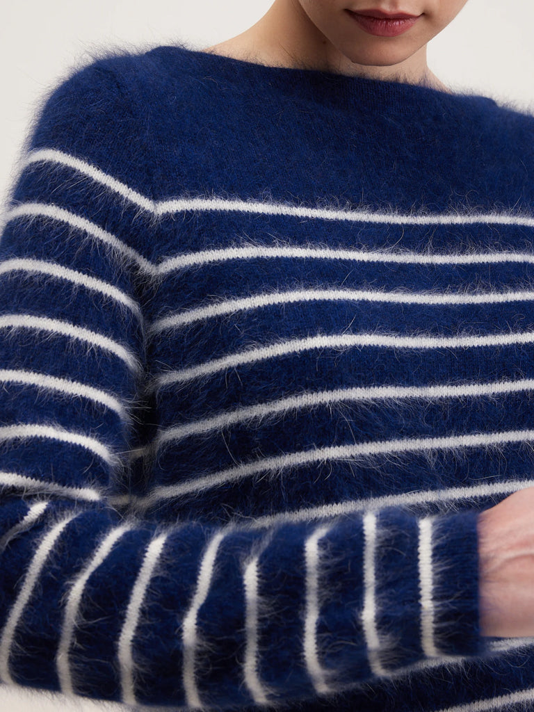 Bellerose Dato Stripe Sweater in Navy White