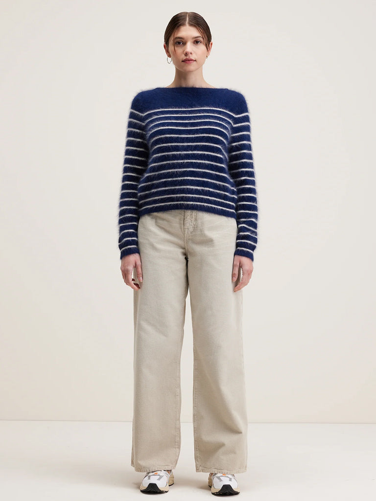 Bellerose Dato Stripe Sweater in Navy White