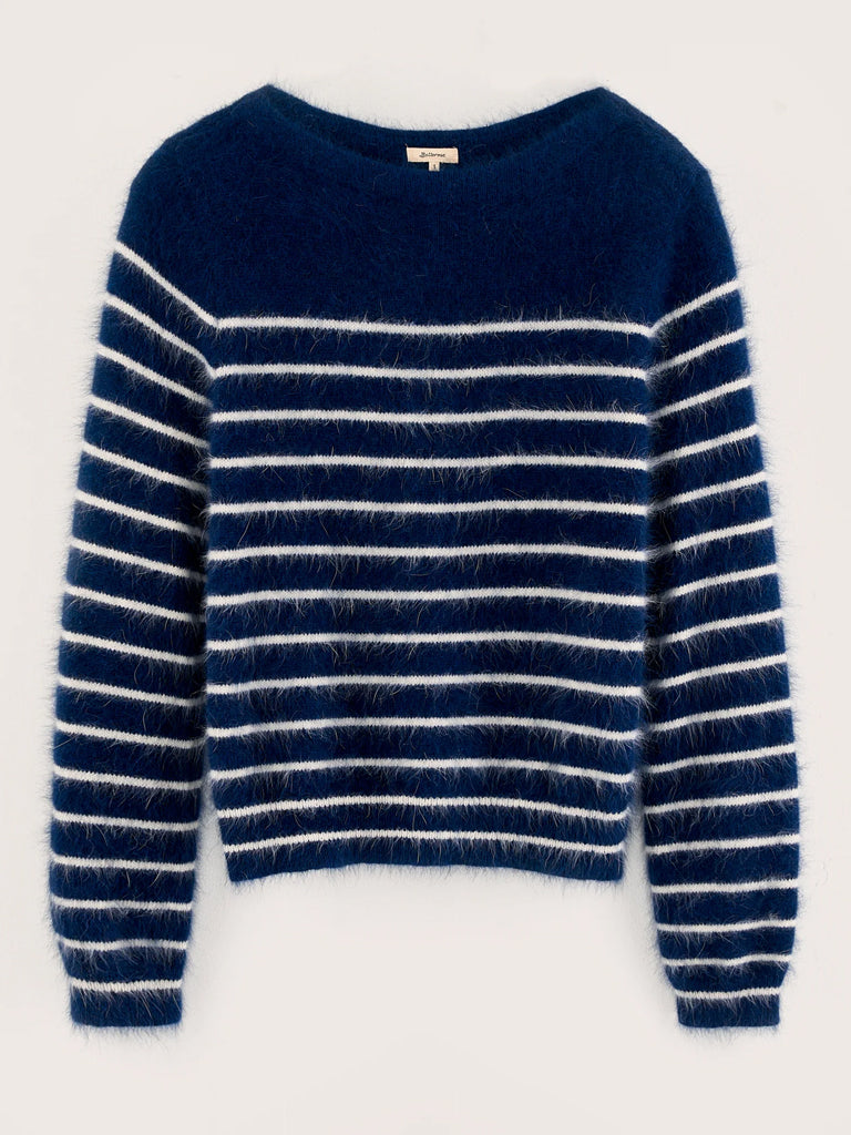 Bellerose Dato Stripe Sweater in Navy White